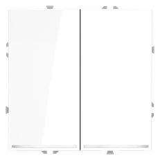 Изображение Проходной переключатель встраиваемый VOLTUM S70 двухклавишный с подсветкой 10А, (белый глянцевый)